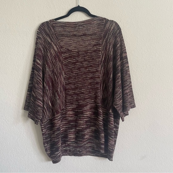 Est. 1946 woman thin knit blouse top size 18/20W brown dolman sleeve stretch - Picture 2 of 8